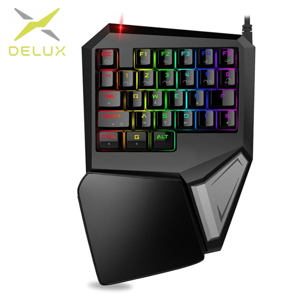 Механическая игровая клавиатура Delux T9 Plus проводная USB с 29 клавишами RGB