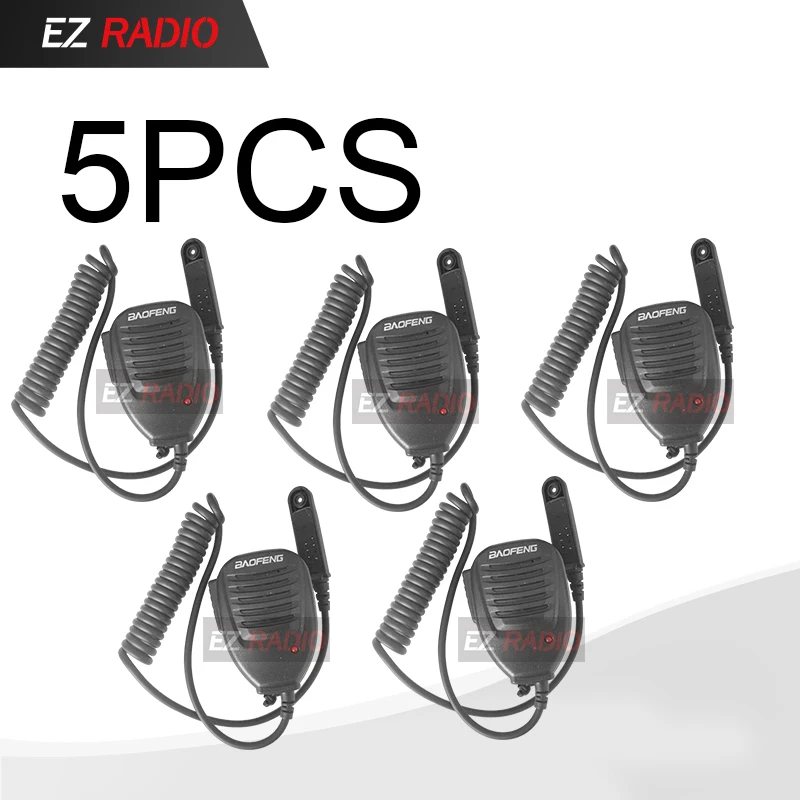 5 PCS BAOFENG Walkie Talkie PTT микрофон динамик для UV-9R BF-A58 BF-9700 совместим с UV-XR UV-9R плюс GT-3WP UV-5S RT6 - Цвет: 5 PCS