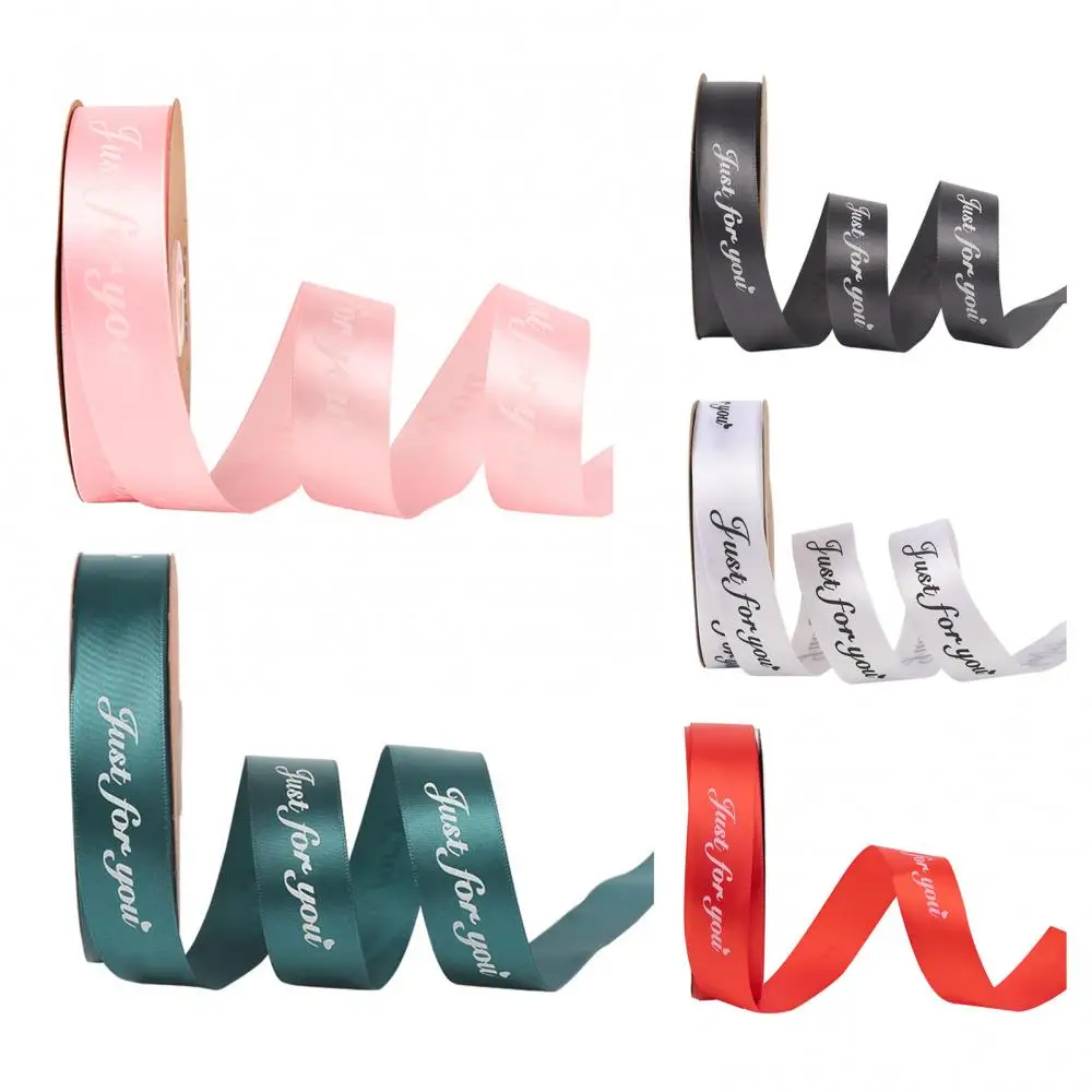 

A Roll of Ribbon 45 Meters 25mm Printing English Letter Ribbon Cake Christmas Bouquet Packaging Material Gift Wrapping Ribbon
