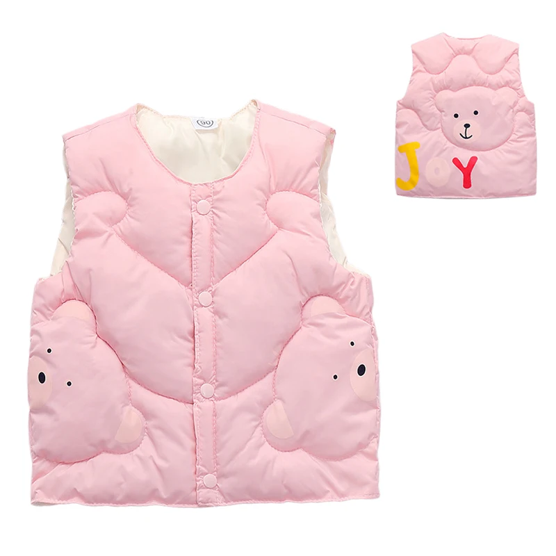 

Детская утепленная безрукавка, с мультяшным медведем, весна-осень