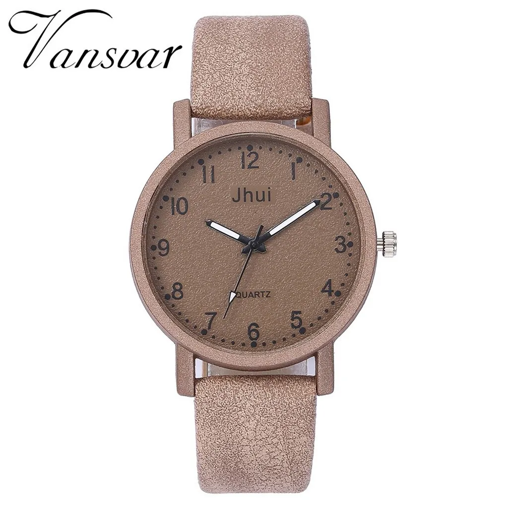 Jhui Женские повседневные кварцевые часы с кожаным ремешком аналоговые наручные