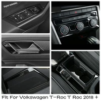 window lifter switch panel car door audio speaker tweeter cover trim fit for volkswagen t roc t roc 2018 2021 black brushed