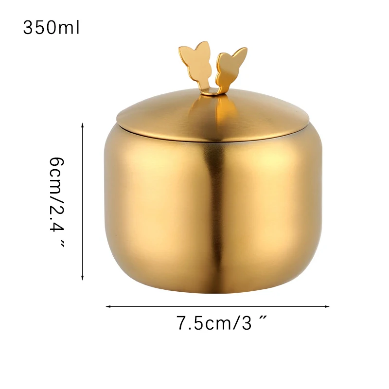 

Creative Spice Jar Kitchen Colorful Butterfly Sugar Bowl Stainless Steel Spice Organizer Seasoning Condiment Pot with Spoon