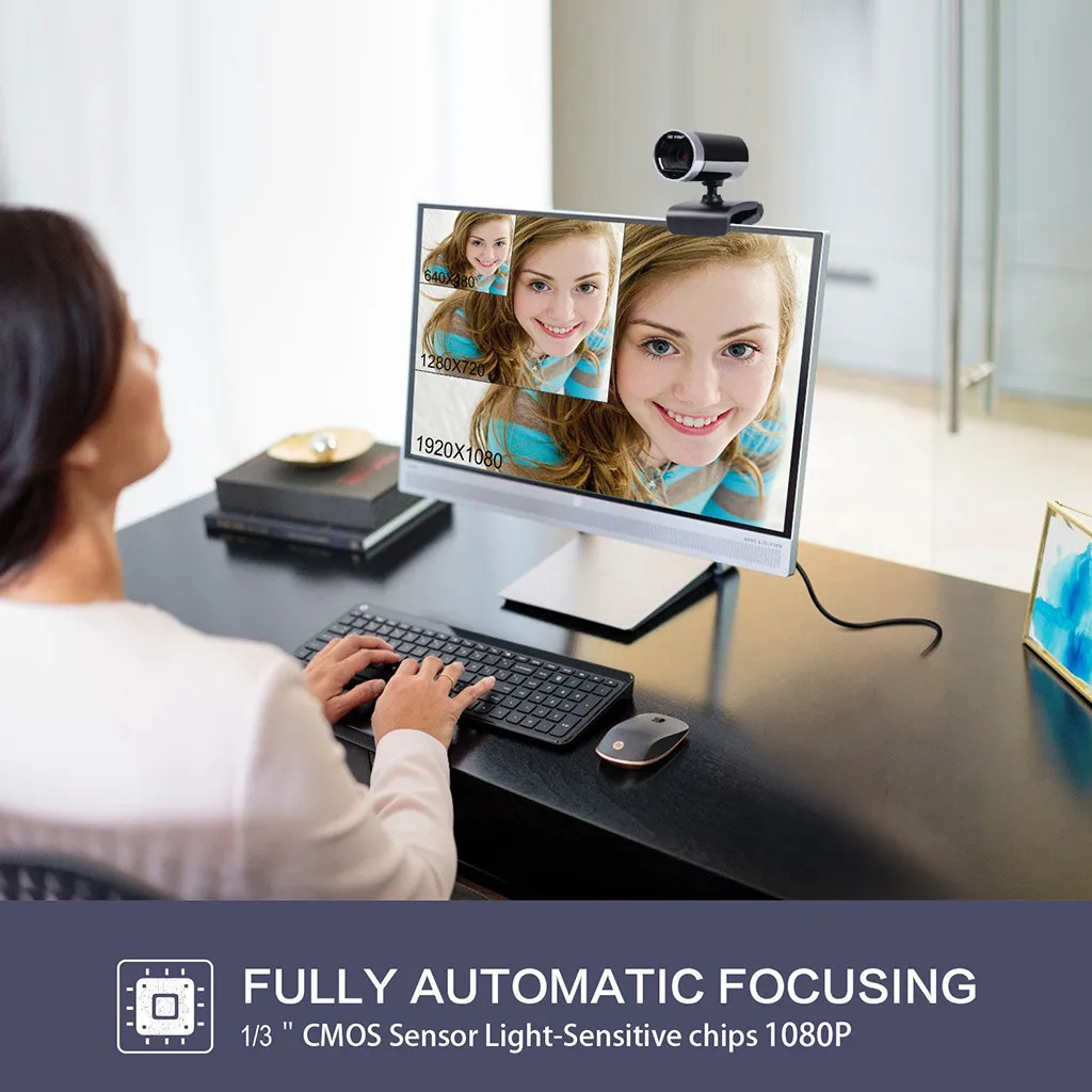 

1080P HD Computer Camera USB Web Camera Webcams 5 Megapixel Autofocus 2592*1944 Dynamic Resolution
