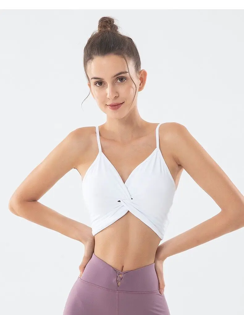 Маечка для занятий йогой бюстгальтер бега Женская одежда фитнеса тренажерный