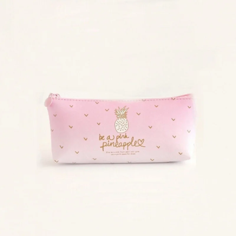 Girls Pencil Storage Bag School Cute Fruit Pineapple Pattern Case Stationery New |