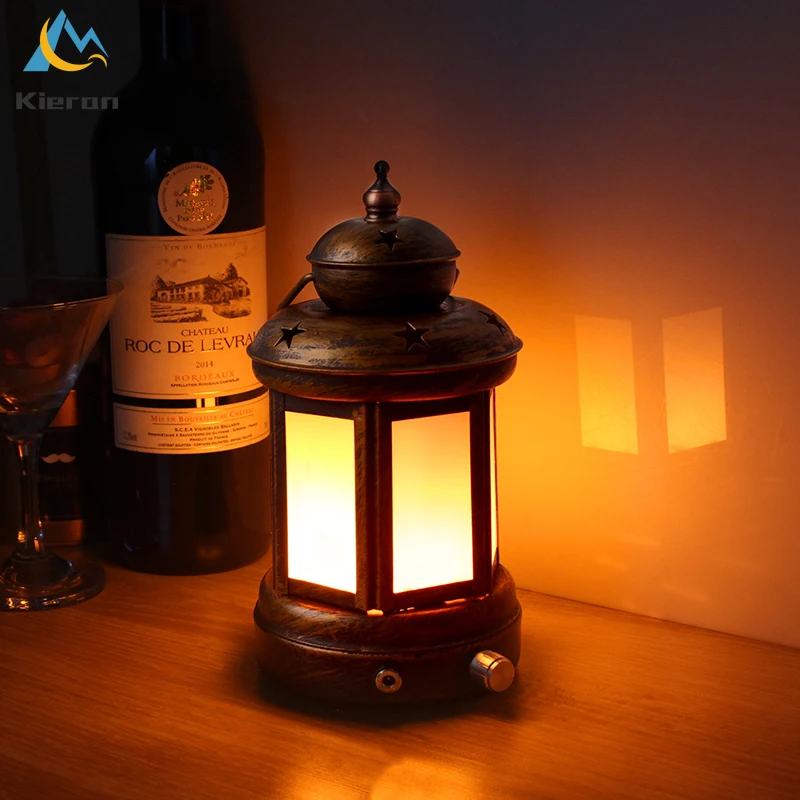 

Американская промышленная Ретро Светодиодная настольная лампа, кованая железная барная настольная декоративная железная художественная ...