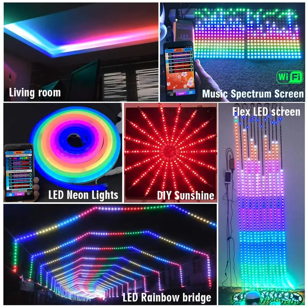 LC1000A LC2000B WIFI SPI музыкальный контроллер спектра для светодиодный цифровой полосы