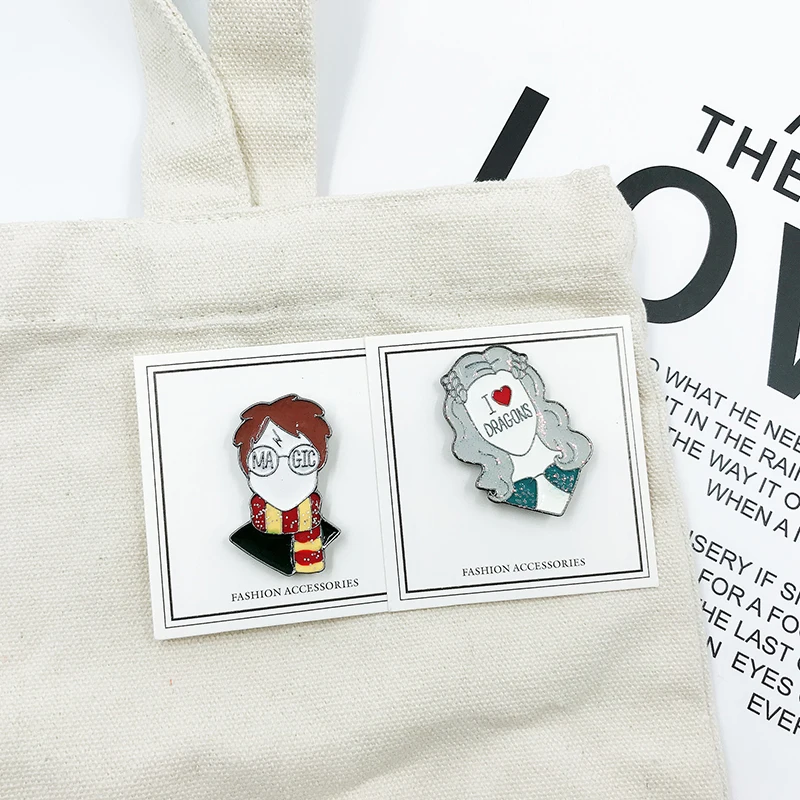 Брошь в виде фигурки хогварта эмалированный штифт булавки и броши значок для