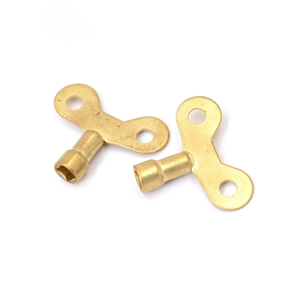 

2pcs Solid Brass lock Special key for water tap Radiator Plumbing Bleed Key Square Socket Hole Water Tap Faucet Key