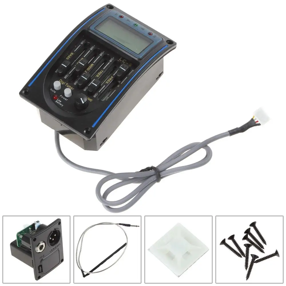 Акустическая гитара с голубой подсветкой и ЖК тюнером тюнер Piezo Pickup|pickup cover|pickup