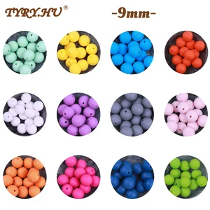 10 шт., силиконовые бусины с жемчугом, 9 мм