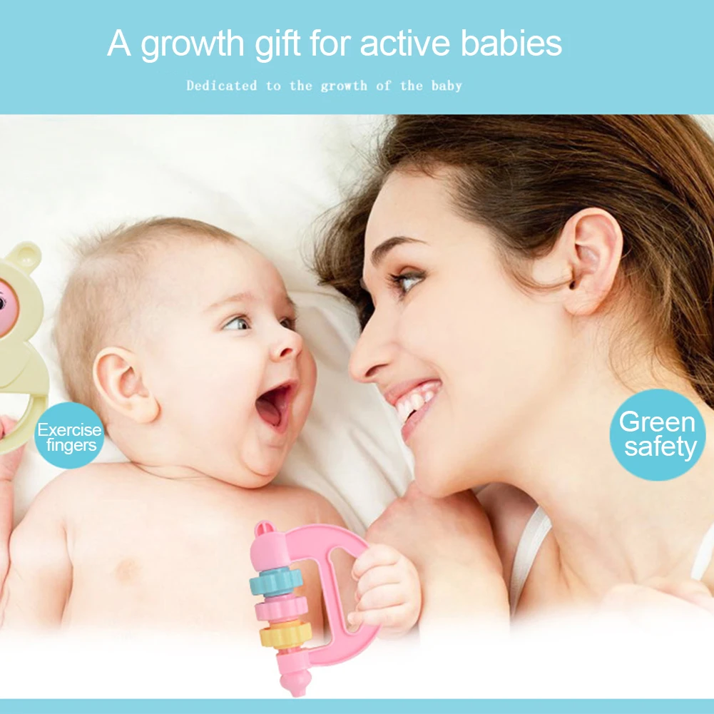 

Infant Silicone Teether Rattle Toys Teething Toy for Newborn Baby Oral Care Food Grade Silicone Pandents DIY Teething Toys