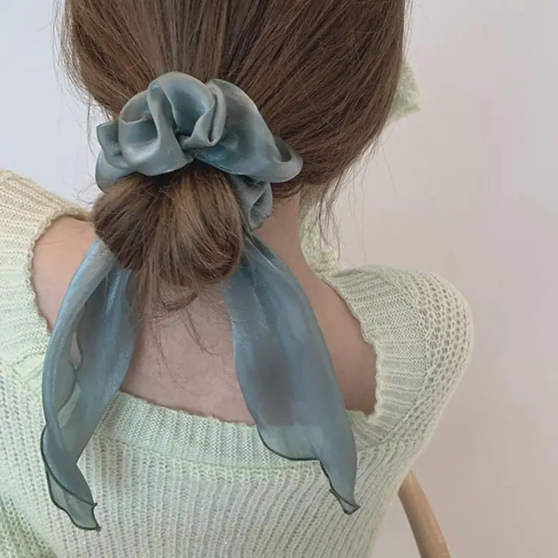 

5PCS Women Hair Scrunchy Bowknot Elastic Knot Ribbon Decor Hair Tie Ponytail Holder