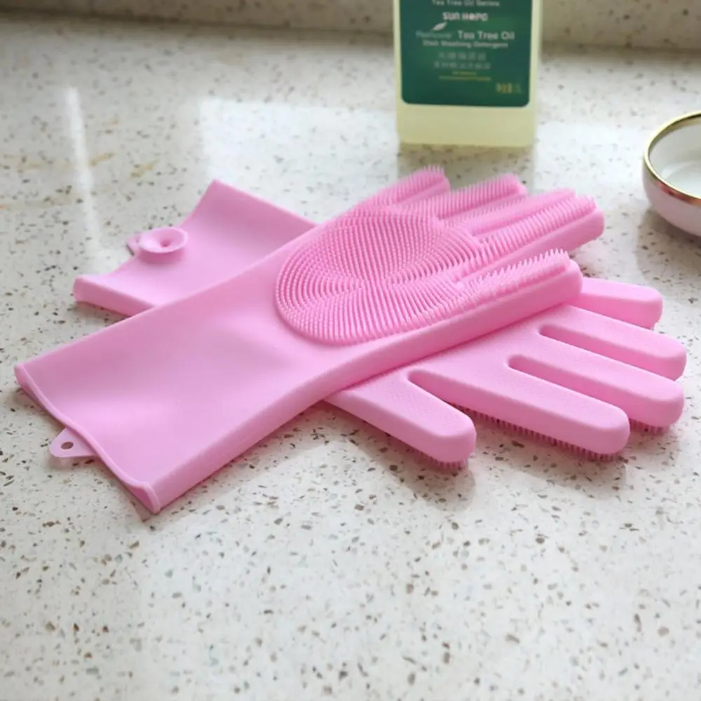 Силиконовая форма для мытья посуда уборки Перчатки Magic скруббер губчатые