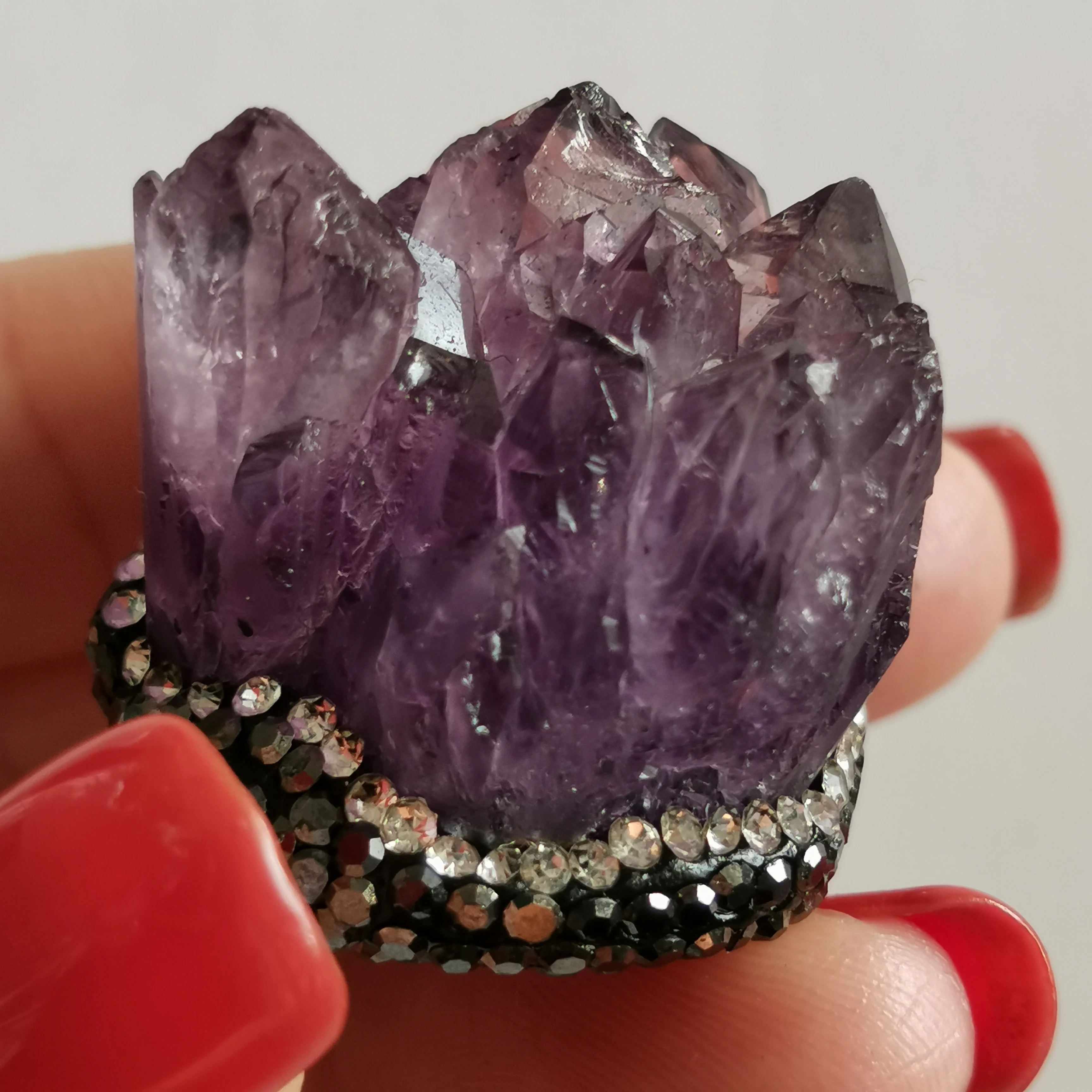 Маленький кристалл Gift 27g исцеляющий аметист кластер образец кулон подарок камень