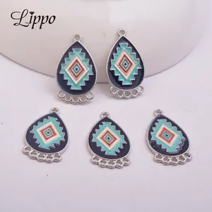 12 шт. античные серебряные серьги в форме капли воды разъем эмаль основа Подвески Ювелирные изделия фурнитура