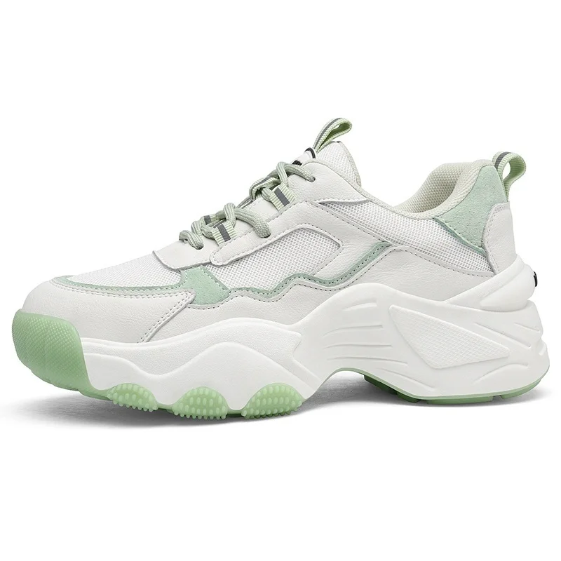 

Ladies Summer Round Toe Platform Low-Top Shoes Lace-up Colorblock Sports Casual Shoes