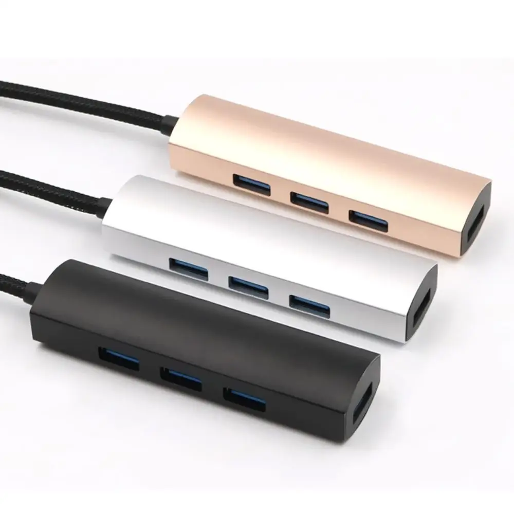 High speed 4 Ports Aluminum USB HUB Type C/USB 3.0 Splitter USB-C Adapter for Macbook Pro Air Surface pro 6 Huawei matebook Hub |