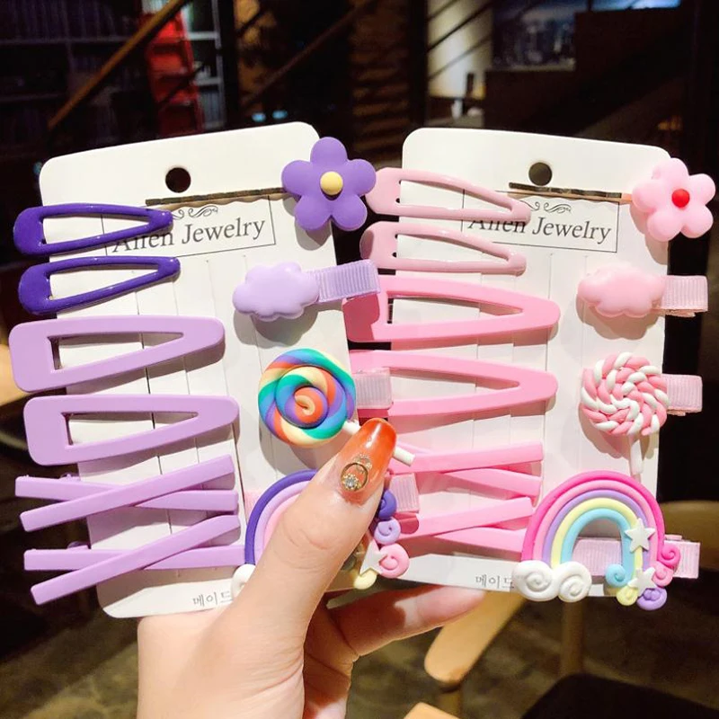 1 комплект заколки для волос с милыми цветами и фруктами украшение радужными