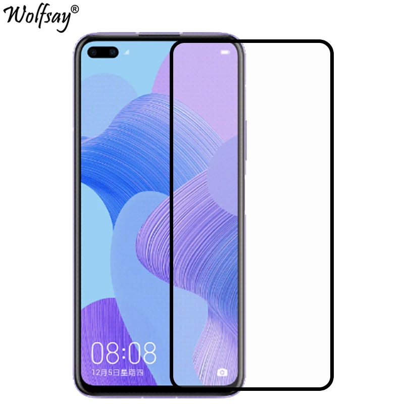 Funda completa de vidrio templado para Huawei Nova 6, Protector de pantalla HD, pegamento completo de vidrio para Huawei Nova 6, vidrio para tel&eacute;fono Nova 6, 6,57 pulgadas-1