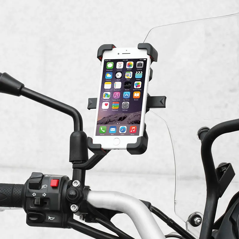 Bicycle Phone Holder Motorcycle USB Charger Mount Stand Bike Handlebar Mirror Cellphone Clip Charging Bracket Clamp Support