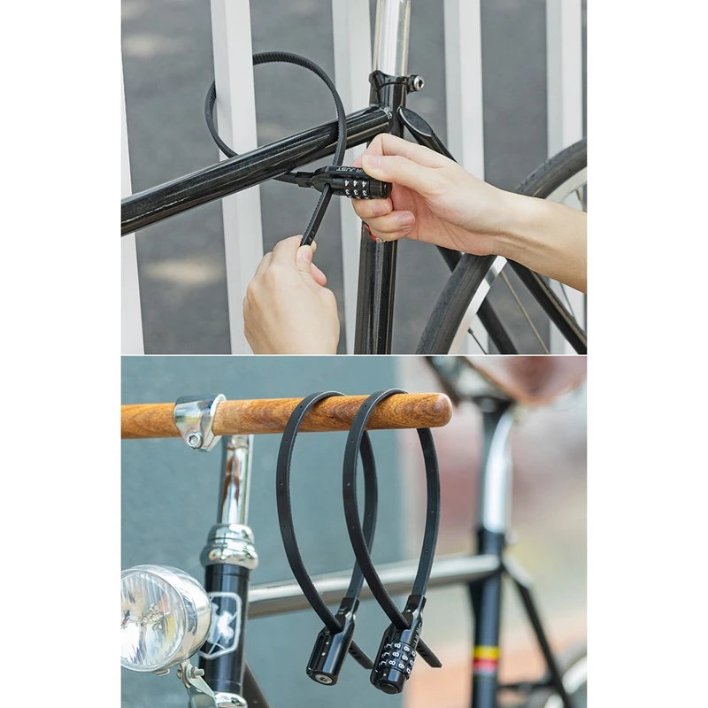 

ULAC Bike Cable Lock Multi Stable Bicycle Helmet Lock Password Cycling Lock for MTB Road Bike