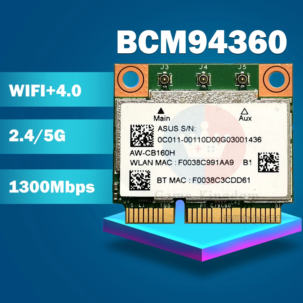 AzureWave AW CB160H BCM94360HMB BCM94360 Половина мини PCI express 802.11AC 1300 Мбит/с Беспроводной WI FI WLAN