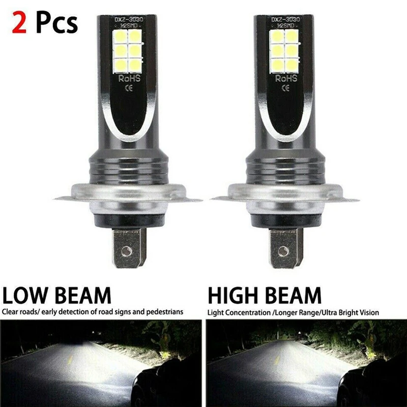 

DHBH-2Pcs H7 LED Headlight Conversion 110W 24000LM 6000K Error Free Canbus Bulb