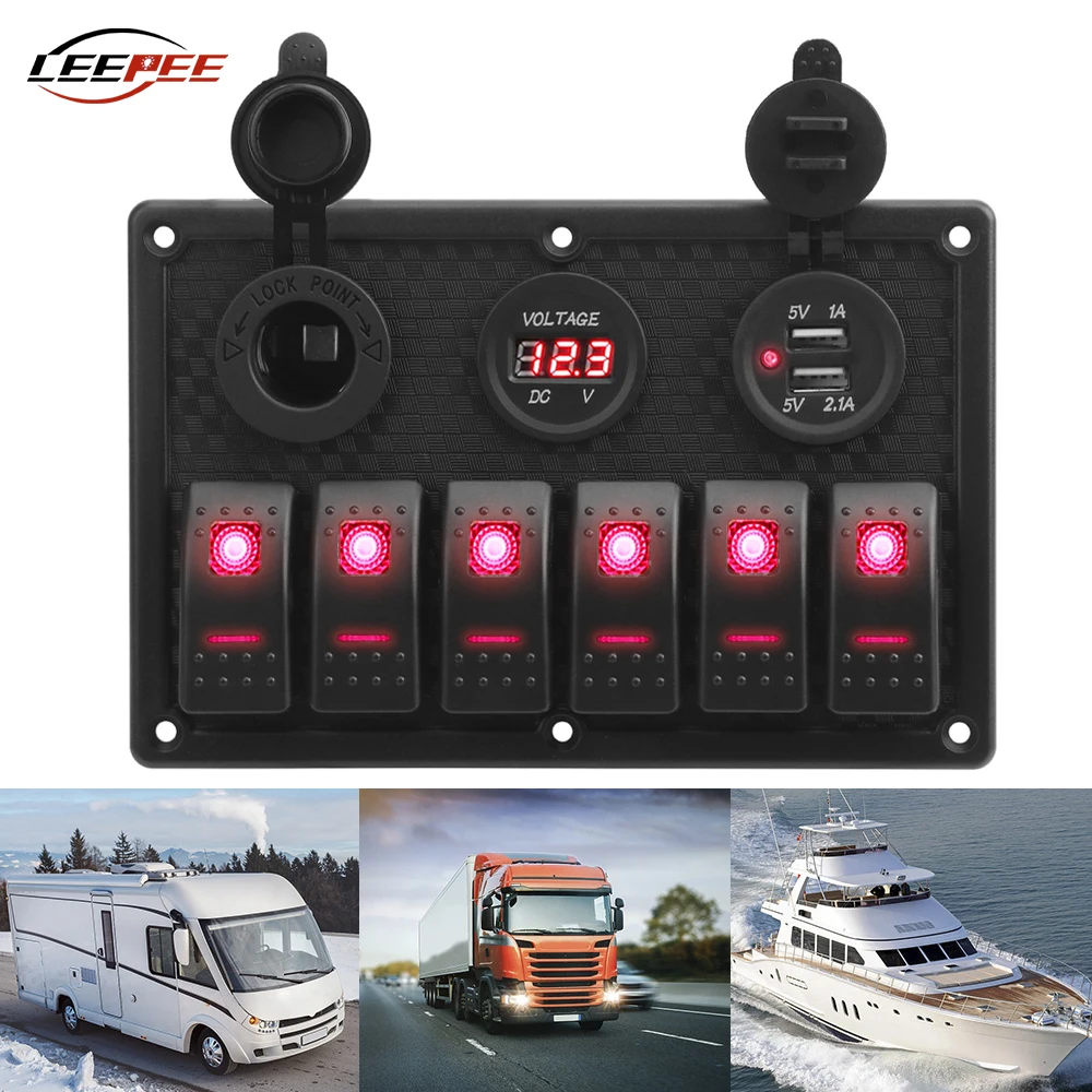 6 кнопочный светодиодный переключатель адаптер зарядного устройства светильник