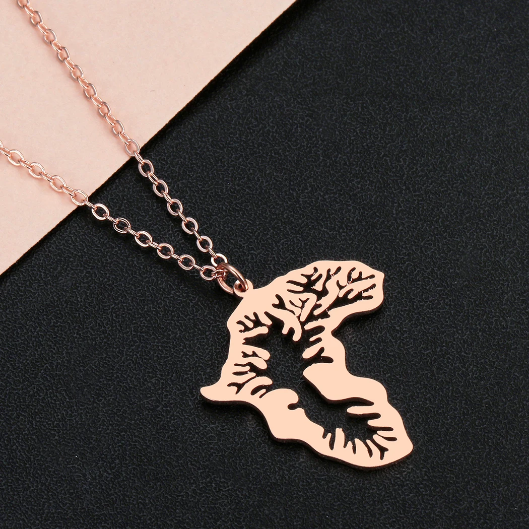 Ожерелье из нержавеющей стали Cxwind в виде карты для женщин и мужчин ожерелье