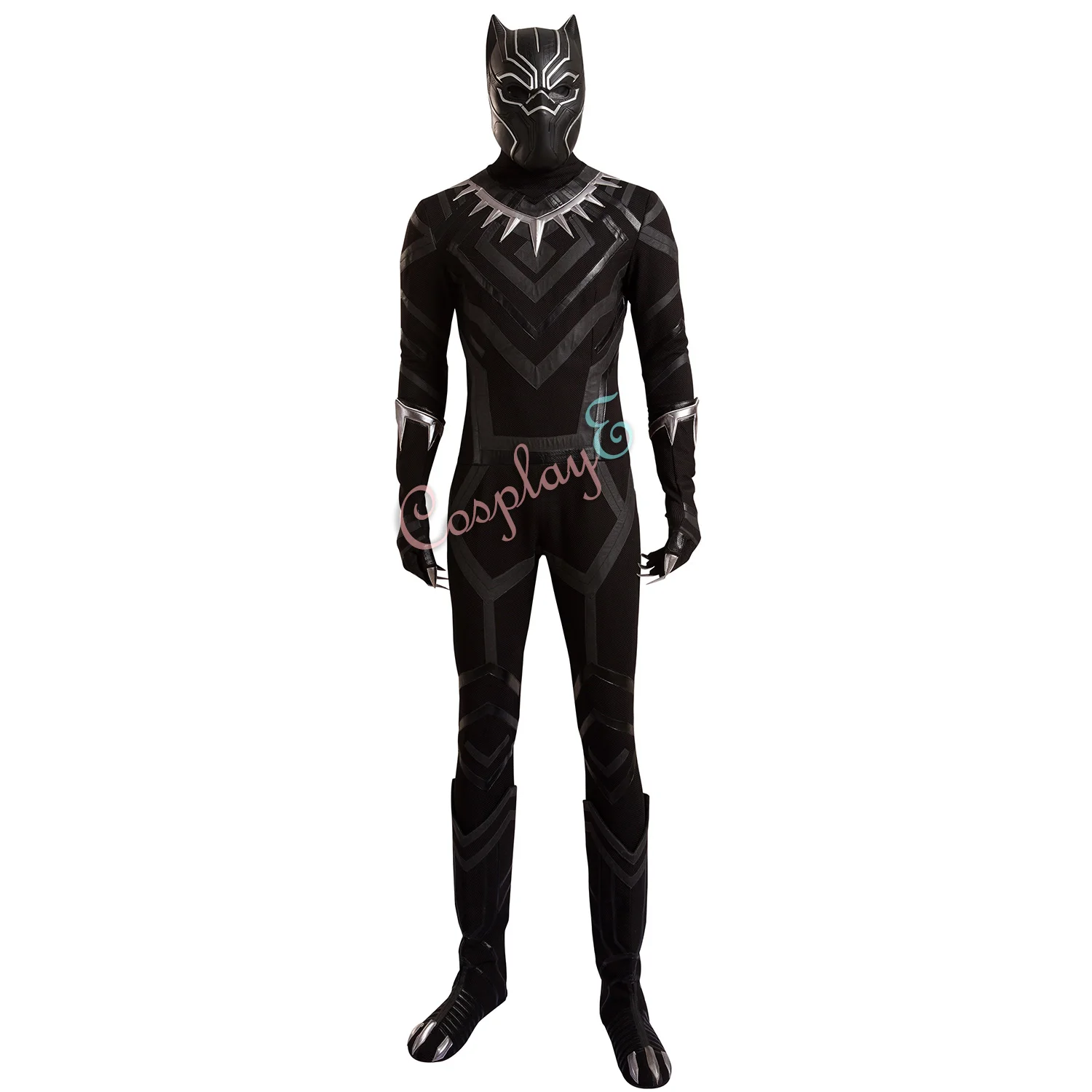 Черная пантера костюм Капитан Америка: война косплей полный комплект черный