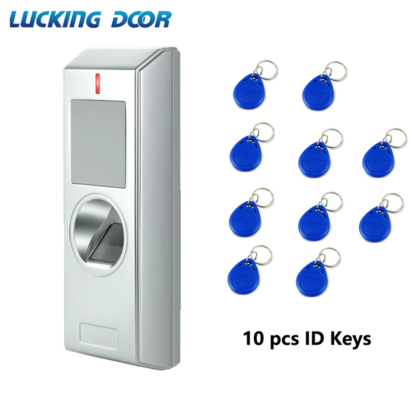 HF1 10 blue key Водонепроницаемый IP67 2000 пользователей металла биометрический отпечатков пальцев система контроля доступа Rfid 125 кГц считыватель двери контроля доступа - Цвет: HF1 10 blue key