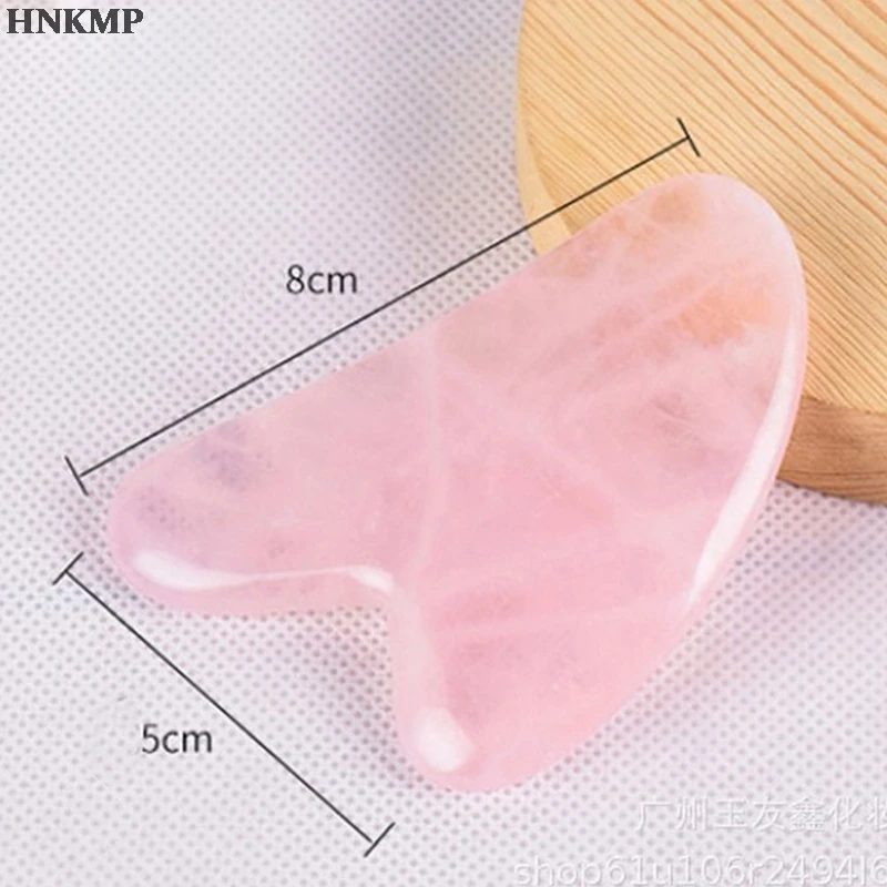 Розовый кварц нефрит доска гуаша Натуральный камень скребок китайский инструмент шеи иглоукалывания тела
