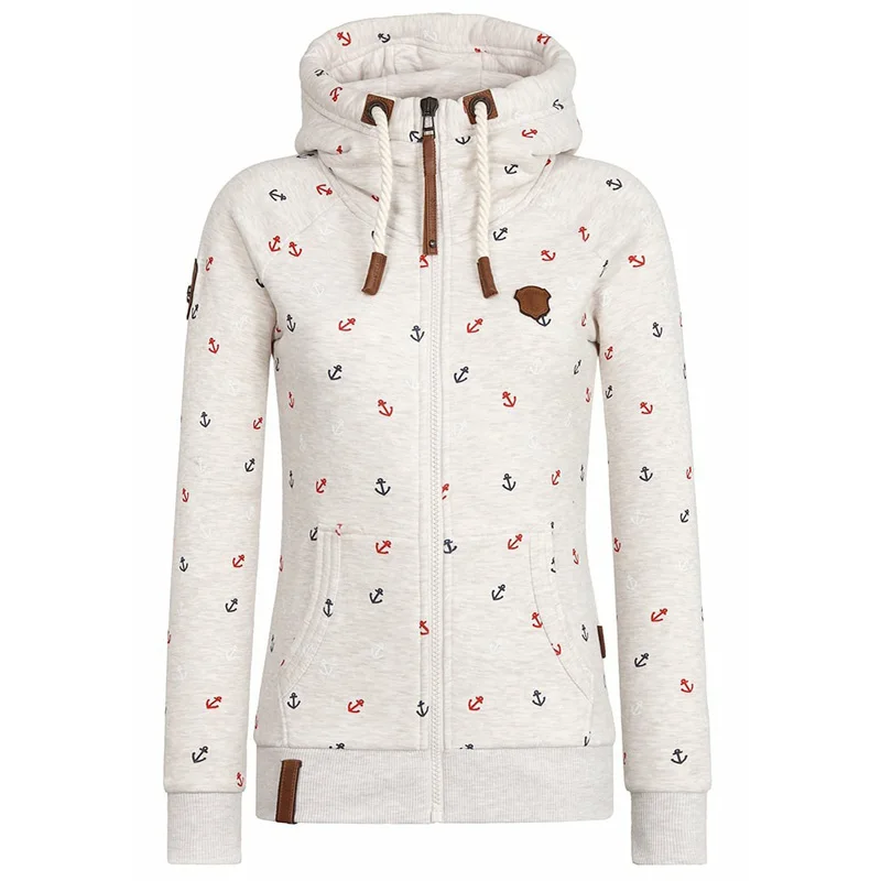 

Spring Women Sweatshirt Long-Sleeved Casual Print Tops Female Fleece Hooded Ladies Fitness Sportswear Keep Warm Outerwear