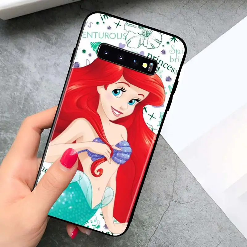 

Mermaid Disney Princess for Samsung Galaxy S21 Ultra Plus Note 20 10 9 8 S10 S9 S8 S7 S6 Edge Plus Black Soft Phone Case