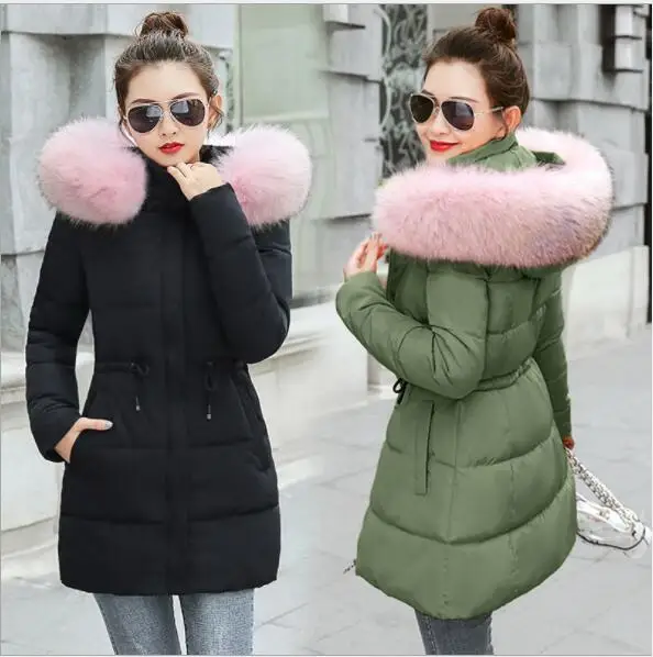 Зимние парки женские пуховики модные тонкие с капюшоном толстая зимняя одежда