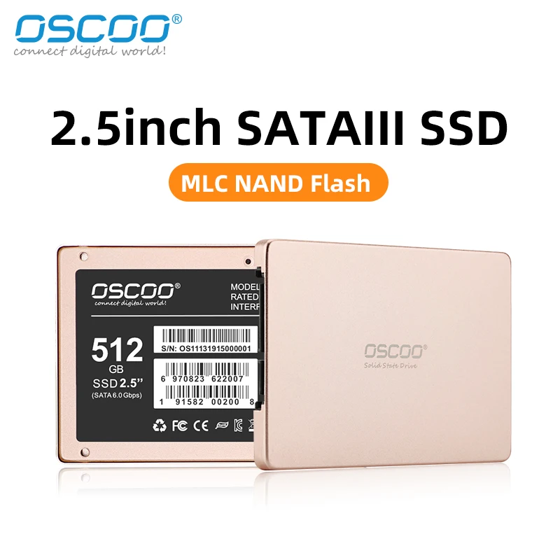 Твердотельный накопитель OSCOO 2 5 дюйма MLC NAND Flash 64 Гб 128 ГБ 256 512 | Компьютеры и офис