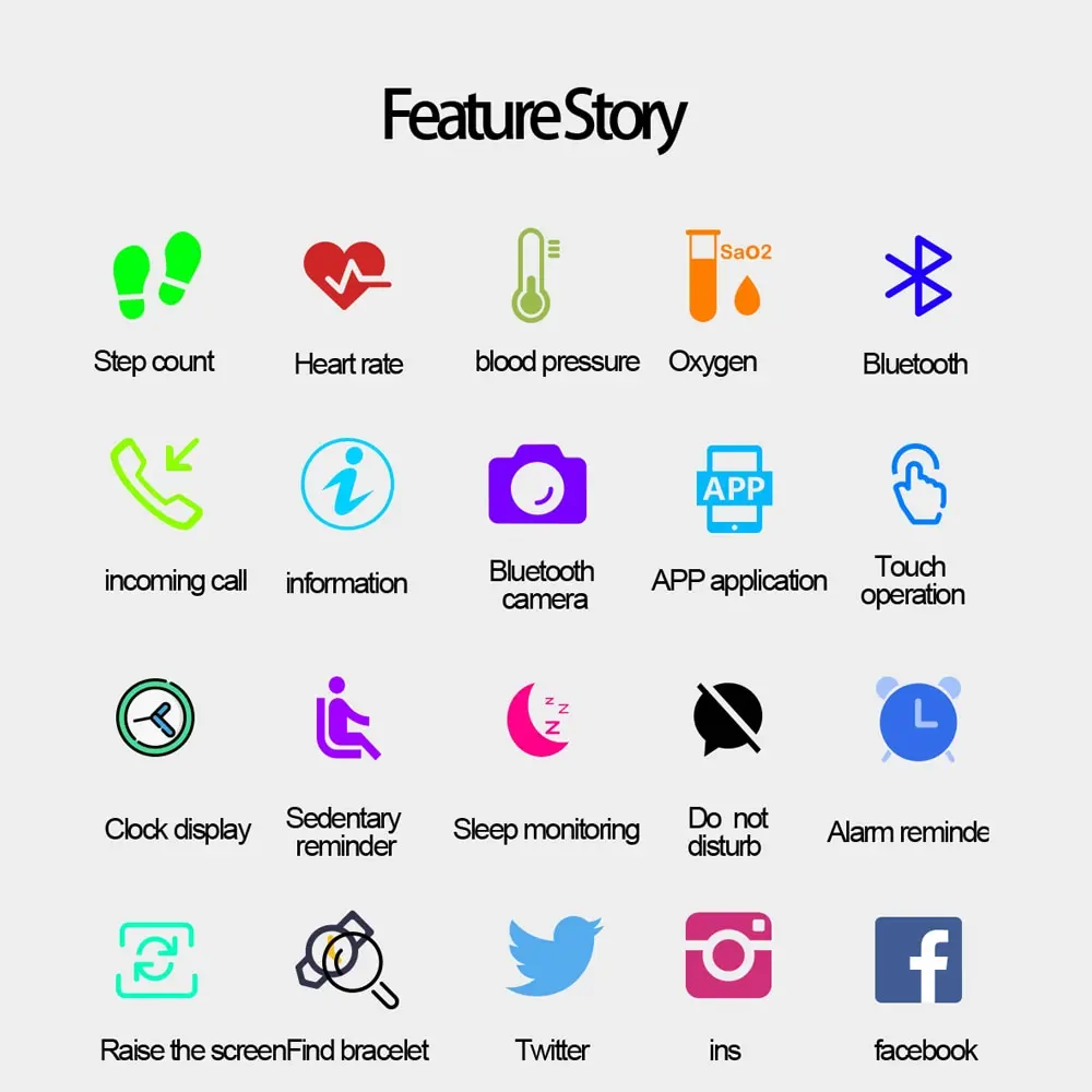 

C1s Color Screen Smart Healthy Care Bracelet Heart Rate and Blood Pressure Monitoring Watch BT Step Movement Band Fitness