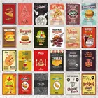 Металлическая Жестяная Табличка с изображением пиццы хот-дога для пиццы, винтажное металлическое украшение для пиццерии, ресторана, столовой, настенный художественный плакат, табличка