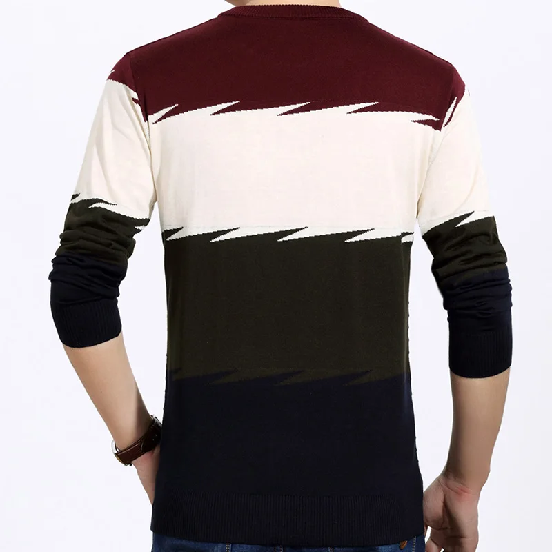 Новинка 2019 повседневный полосатый вязаный свитер Мужская одежда трикотажное