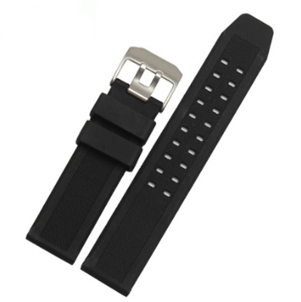 Soft Rubber Watchband Black/White 23mm Waterproof Silicone Strap Fits For Luminox Watch Band Accessories Mens