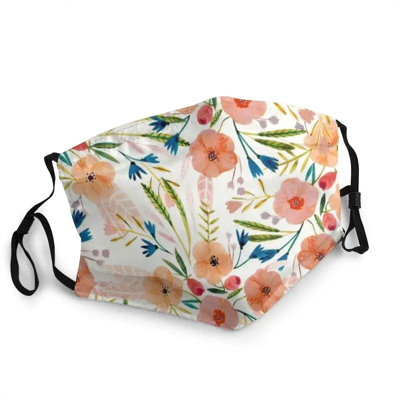 

Breathable Peonies Floral Pattern Mask Colorful Flowers Anti Haze Dust Protection Cover Respirator Mouth Muffle
