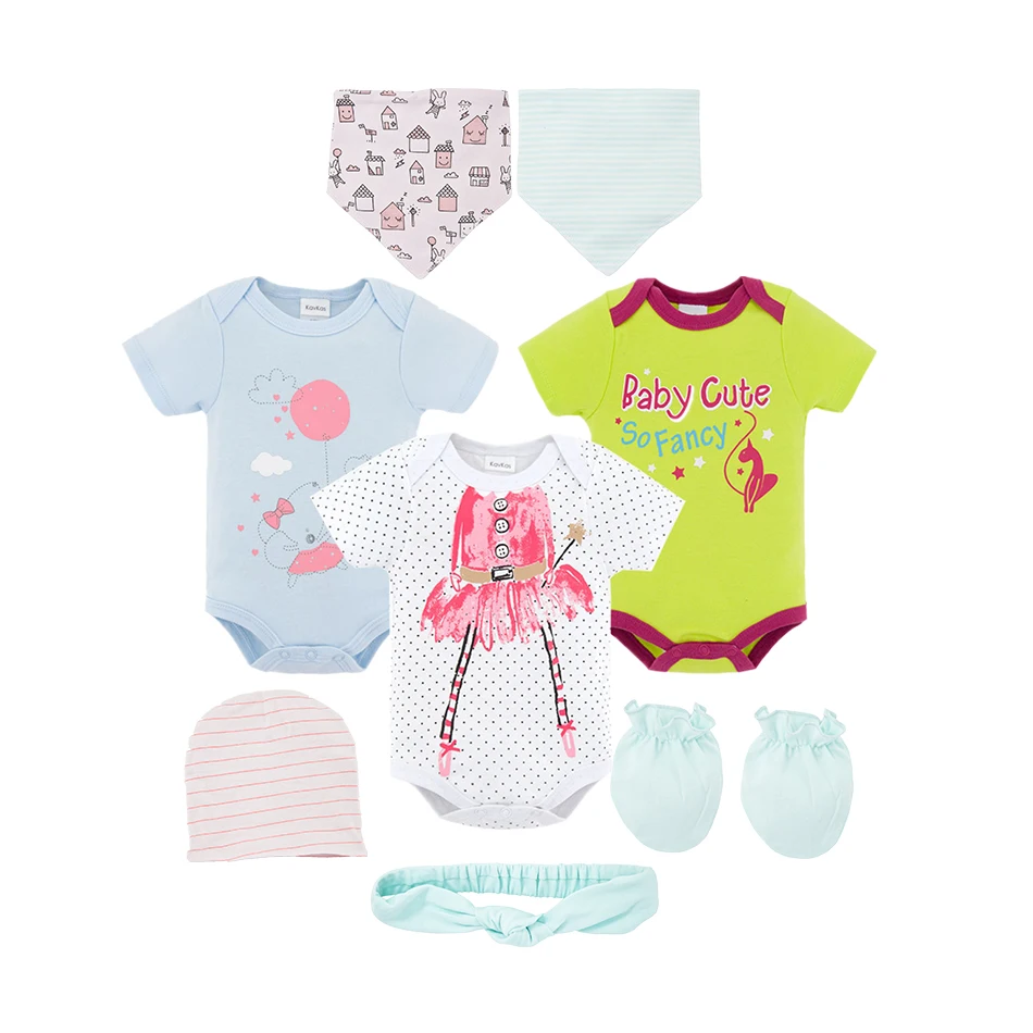 8PCS Baby Boy Bodysuit Clothes Set Newborn Baby Jumpsuit roupa infantil Clothing Set with Baby Caps Bibs Gloves Gifts