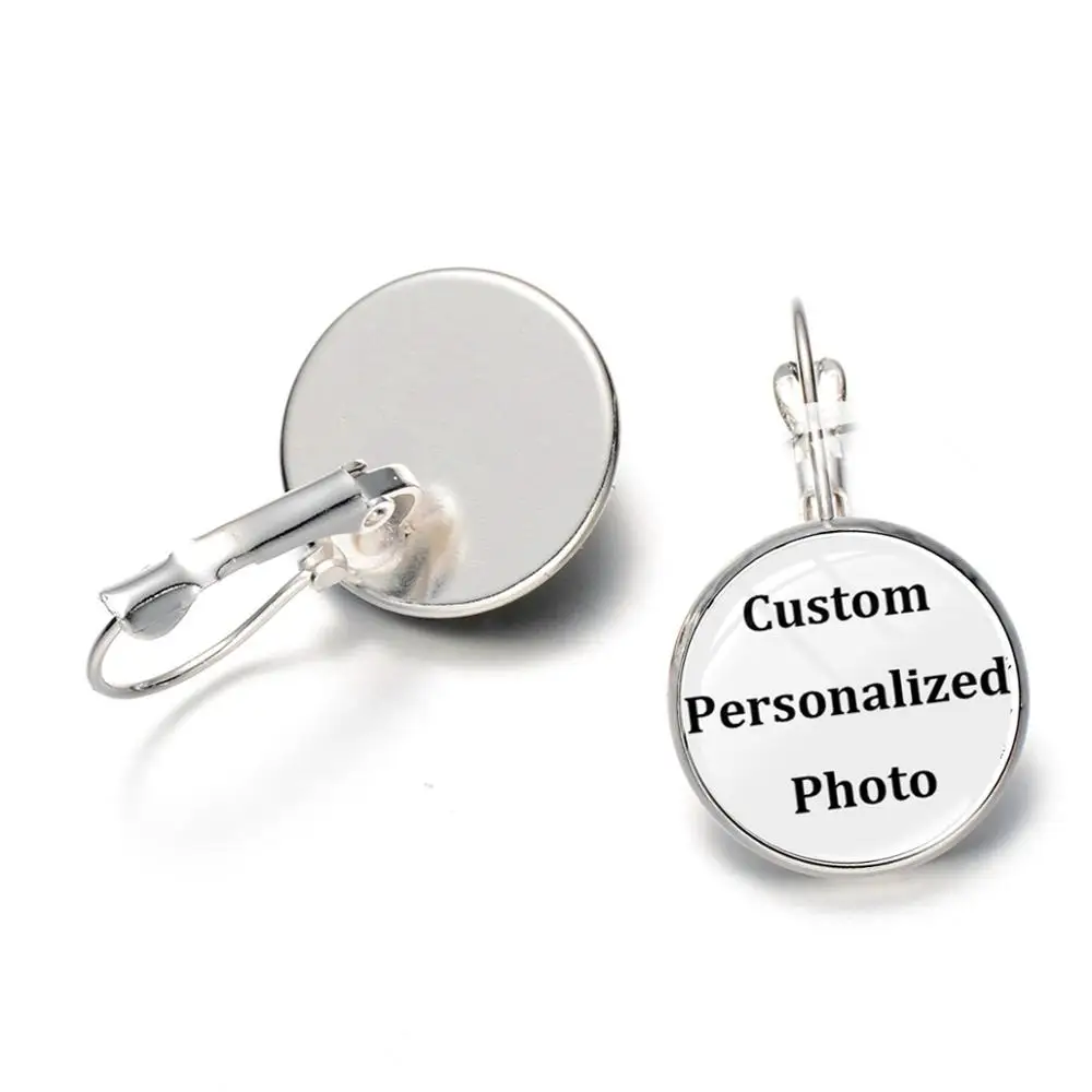 Personalized Custom Drop Earrings Photo of Your Baby Child Mom Dad Grandparent Lover French Hook Gift for Family | Украшения и
