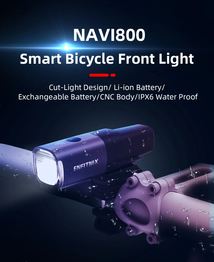 

ENFITNIX Navi800 Smart Headlights Bicycle Light USB Rechargeable Road Mountain Cycling Bike