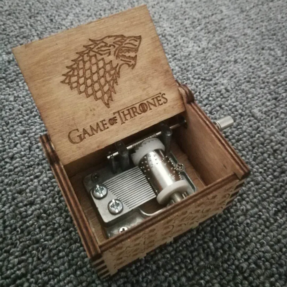 Деревянная музыкальная шкатулка Игра престолов тема Дом Старков ручная работа