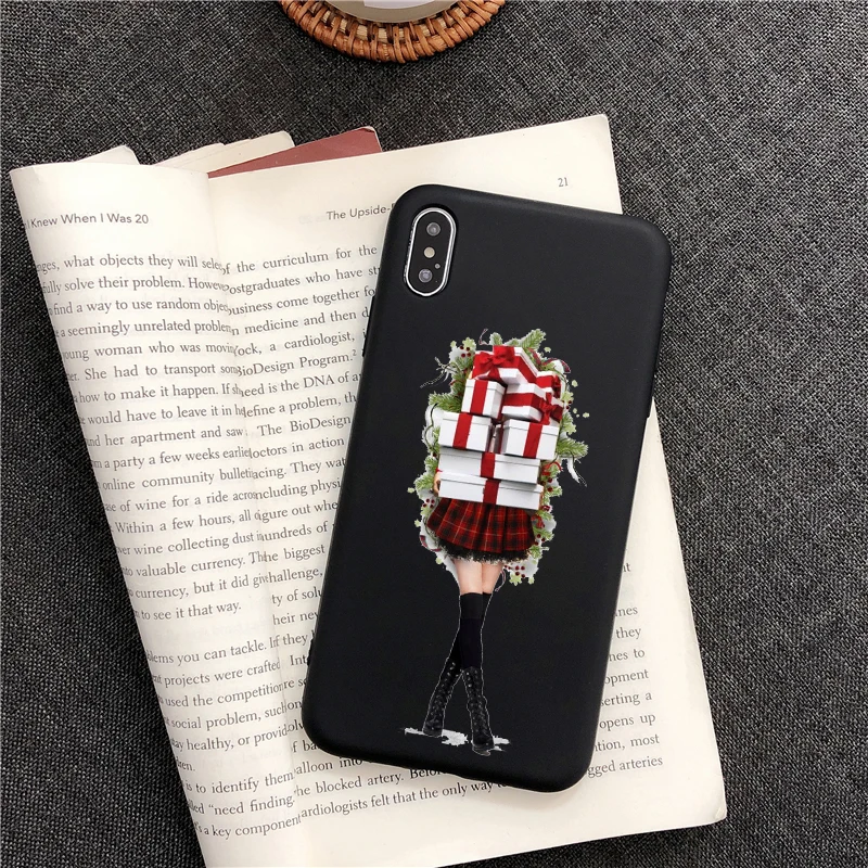 Новогодний модный силиконовый чехол для телефона девочек iPhone Xs 11 Pro Max 6S 7 8 Plus XR 5 SE