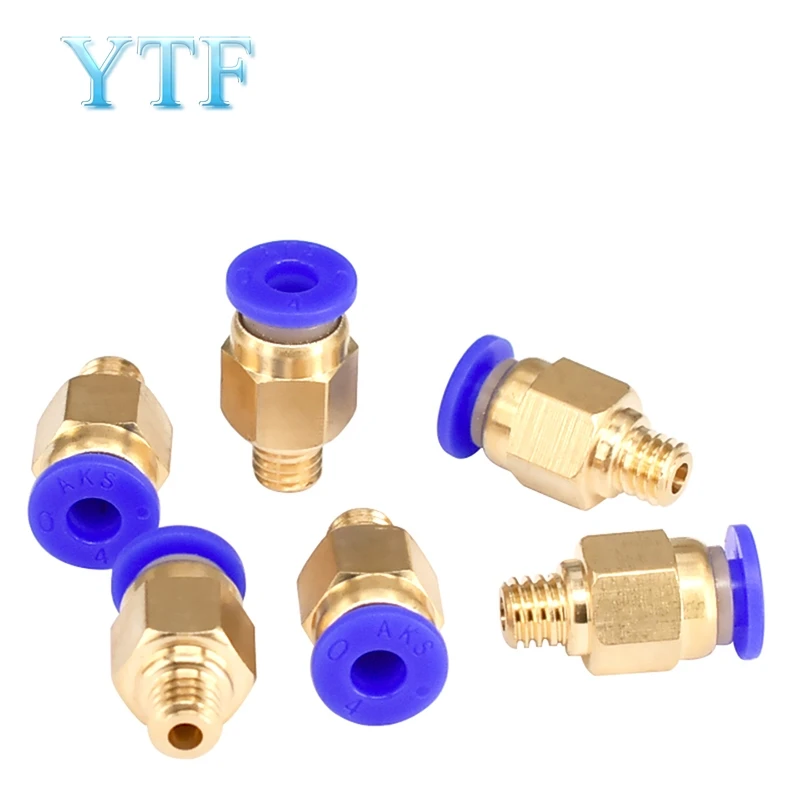 

PC4-M6 Pneumatic Straight Connector Brass Part For MK8 OD 4mm 2mm Tube
