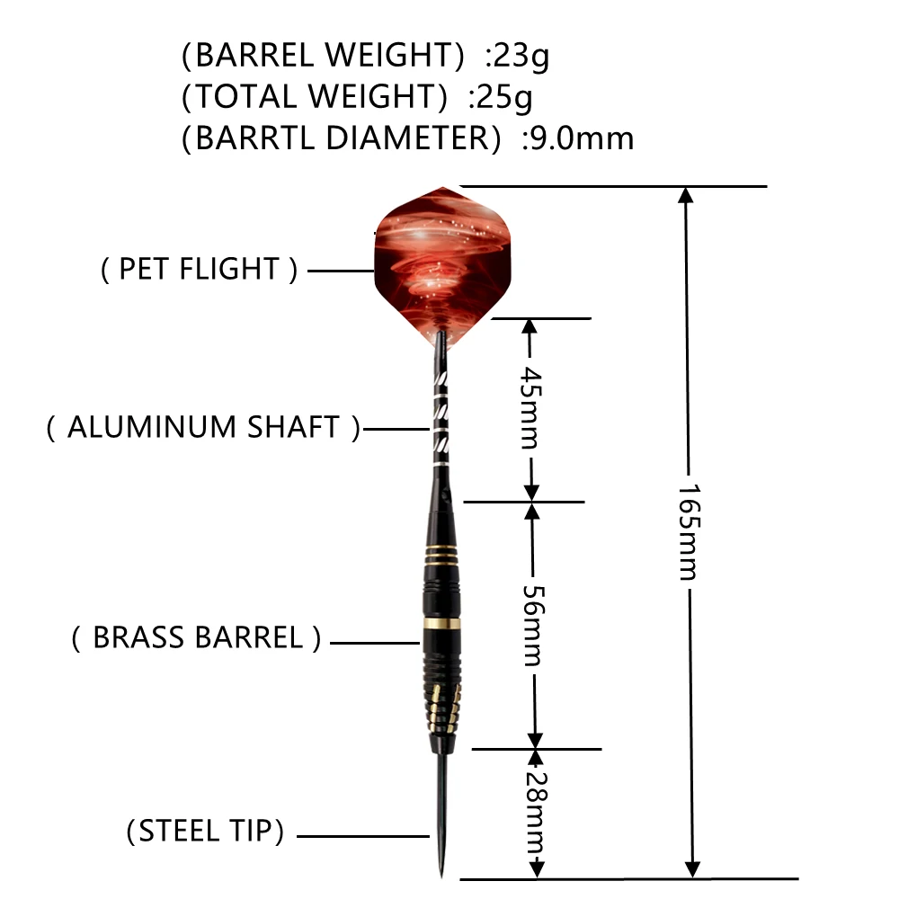 Набор Дротиков из черной латуни 23 грамма |